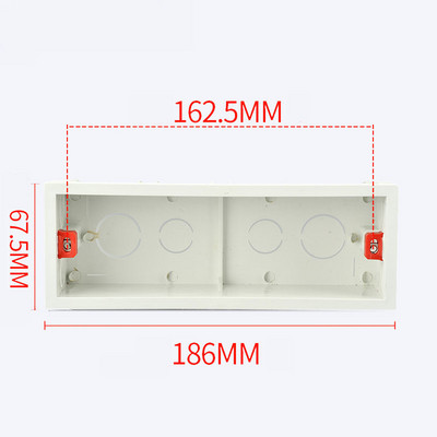 118 tips Universāls Divu pozīciju, trīs pozīciju, četru pozīciju slēptās sadales kārbas slēdža ligzda Taisnstūra apakšējā kārba Balta