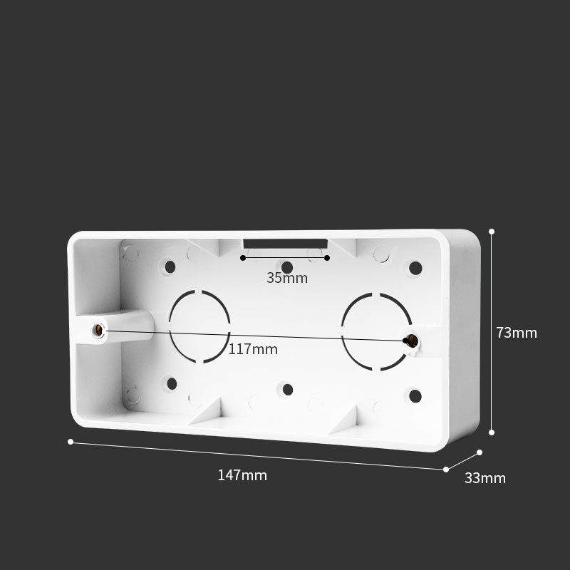 118 tips Universāls Divu pozīciju, trīs pozīciju, četru pozīciju slēptās sadales kārbas slēdža ligzda Taisnstūra apakšējā kārba Balta