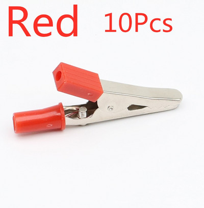 10 kom/lot Izolirane krokodilske kopče Plastična ručka Kabelska olovka Testiranje Metalne aligatorske kopče Stezaljke 52 mm duljine