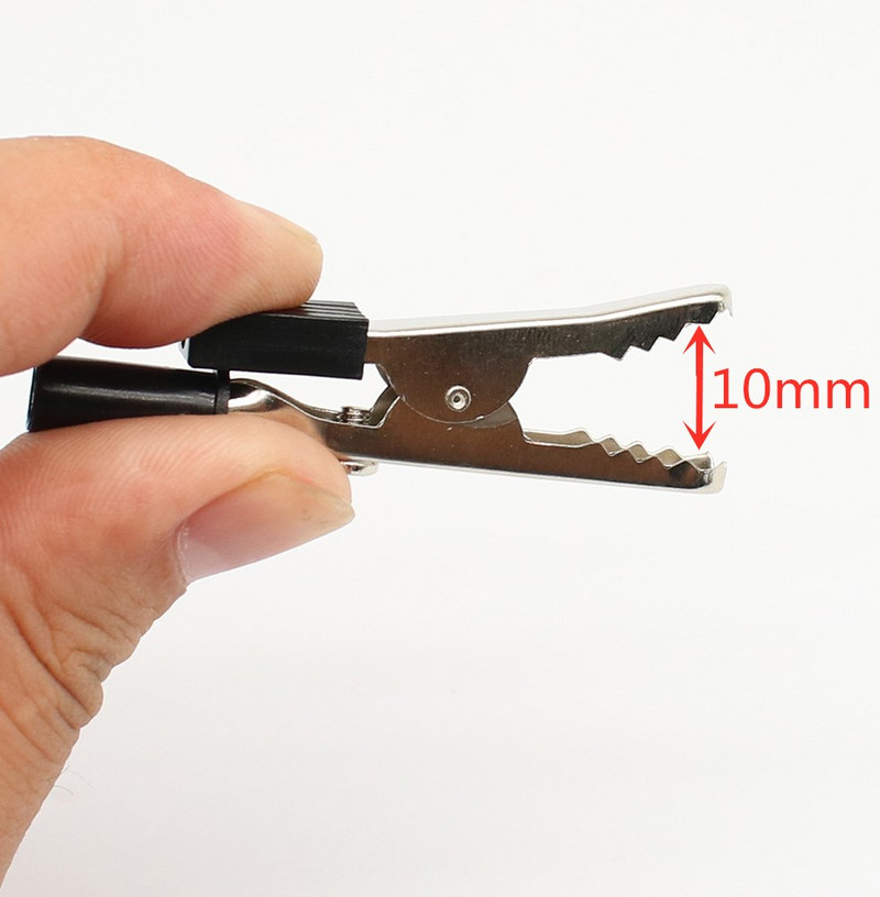 10 kom/lot Izolirane krokodilske kopče Plastična ručka Kabelska olovka Testiranje Metalne aligatorske kopče Stezaljke 52 mm duljine