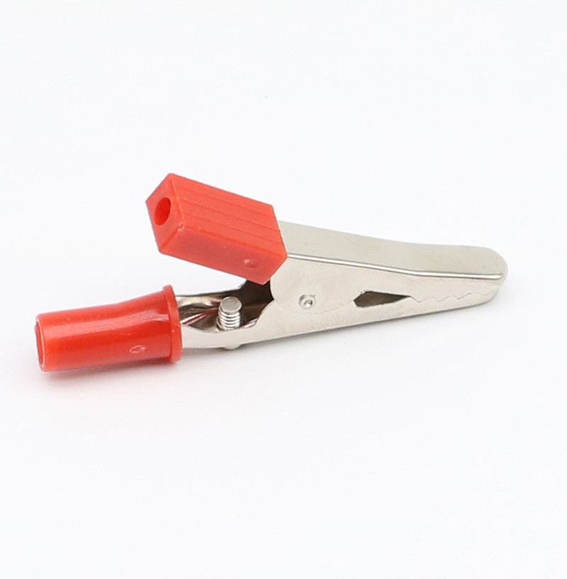 10 kom/lot Izolirane krokodilske kopče Plastična ručka Kabelska olovka Testiranje Metalne aligatorske kopče Stezaljke 52 mm duljine