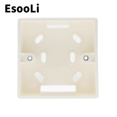 EsooLi Εξωτερική Στερέωση Κουτί 86mm*86mm*34mm για 86mm Τυπικός διακόπτης αφής και υποδοχή Εφαρμογή για οποιαδήποτε θέση επιφάνειας τοίχου