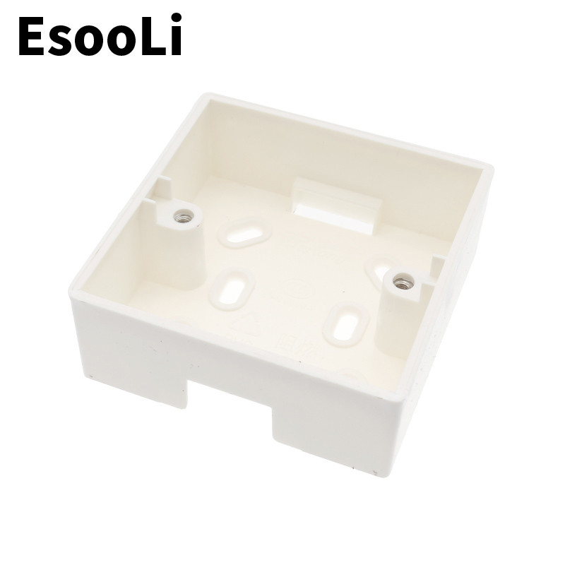 EsooLi vanjska kutija za ugradnju 86 mm * 86 mm * 34 mm za 86 mm standardni prekidač na dodir i utičnicu za bilo koji položaj zidne površine