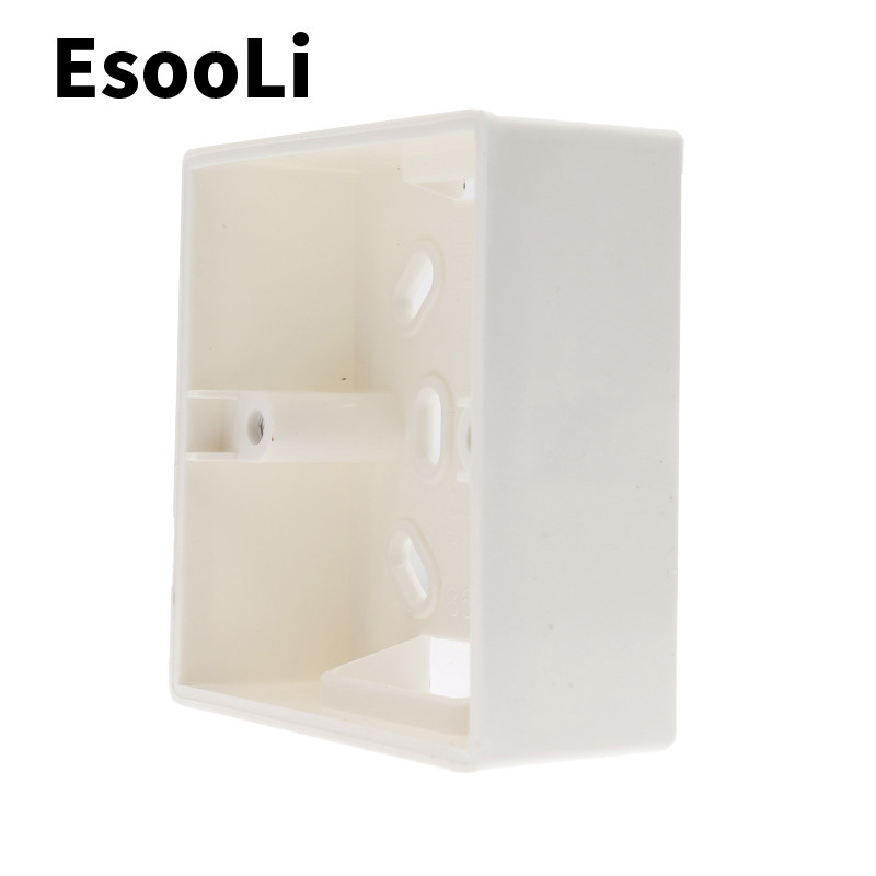 EsooLi vanjska kutija za ugradnju 86 mm * 86 mm * 34 mm za 86 mm standardni prekidač na dodir i utičnicu za bilo koji položaj zidne površine