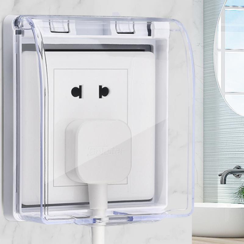 1 gab Universāls 86 tipa sienas kontaktligzdas ūdensnecaurlaidīgs kastes caurspīdīgs plāksnes slēdža aizsargvāciņš āra kontaktligzdas kastes vāka aizsargs