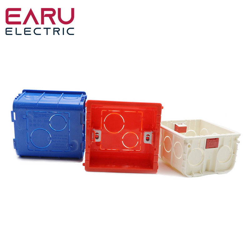 Podesiva montažna kutija Kazetni prekidač za PVC razvodnu kutiju tipa 86 Skrivena skrivena unutarnja zidna utičnica Bijela Crvena Plava Boja