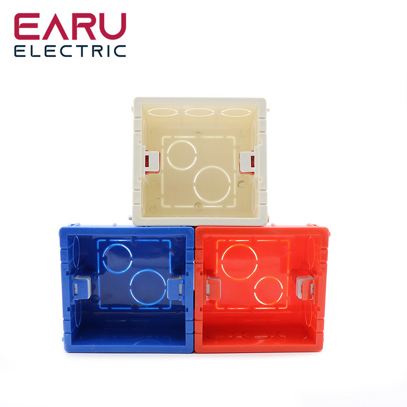 Podesiva montažna kutija Kazetni prekidač za PVC razvodnu kutiju tipa 86 Skrivena skrivena unutarnja zidna utičnica Bijela Crvena Plava Boja