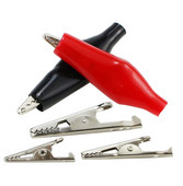 10gab/partija Izolētas krokodila skavas plastmasas roktura kabeļa vadu pārbaude metāla aligatora skavas Skavas 28mm 35mm 45mm garums