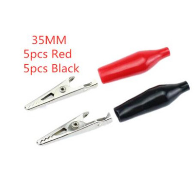 10gab/partija Izolētas krokodila skavas plastmasas roktura kabeļa vadu pārbaude metāla aligatora skavas Skavas 28mm 35mm 45mm garums