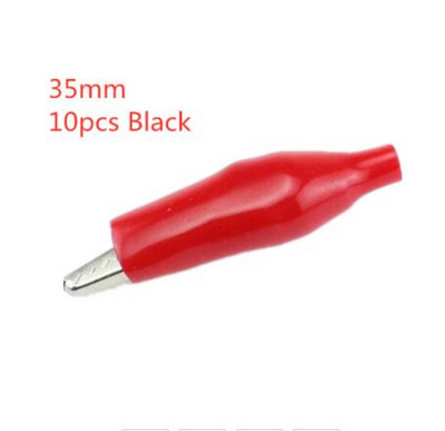 10gab/partija Izolētas krokodila skavas plastmasas roktura kabeļa vadu pārbaude metāla aligatora skavas Skavas 28mm 35mm 45mm garums