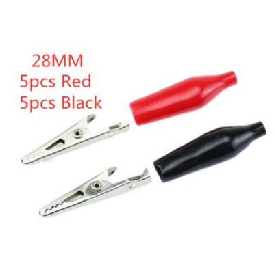 10gab/partija Izolētas krokodila skavas plastmasas roktura kabeļa vadu pārbaude metāla aligatora skavas Skavas 28mm 35mm 45mm garums