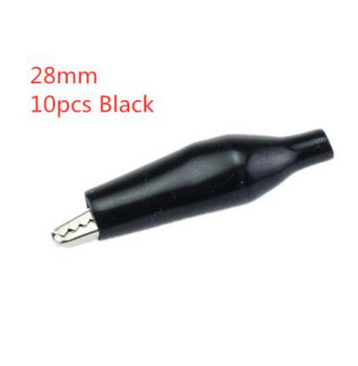 10gab/partija Izolētas krokodila skavas plastmasas roktura kabeļa vadu pārbaude metāla aligatora skavas Skavas 28mm 35mm 45mm garums