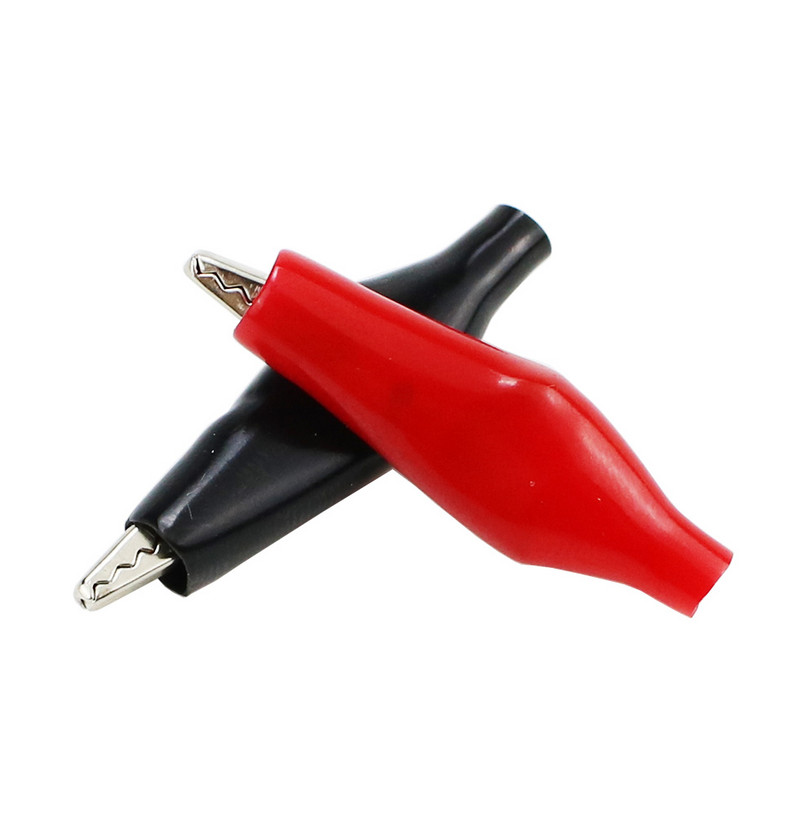 10gab/partija Izolētas krokodila skavas plastmasas roktura kabeļa vadu pārbaude metāla aligatora skavas Skavas 28mm 35mm 45mm garums