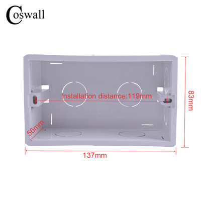 COSWALL Za standardnu zidnu sklopku i utičnicu veličine 146 mm * 86 mm Super kvaliteta, zadebljana, produbljena, unutarnja kutija za ugradnju dubine 56 mm