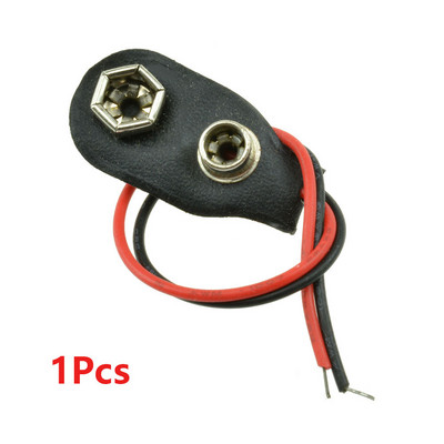10PCS I tipa 9V piesprādzējams akumulatora savienotājs ādas apvalks melns sarkans vadu 9 voltu akumulatora klips savienotāja akumulatora turētājs priekš Arduino