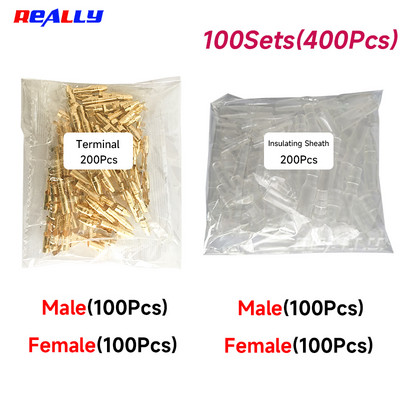 50/100 komplekti 4,0 mm sieviešu un vīriešu ložu spaiļu savienotājs zelta misiņa stieples savienotājs un izolācijas uzmavas automašīnai