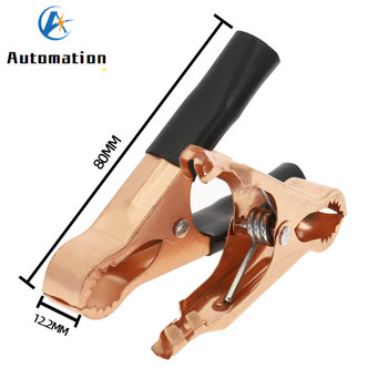 2Pcs/10Pcs 50A 600V Тест на автомобилна батерия с медно покритие Щипка тип алигатор Червен Черен 80 мм тестови кабели за комплект за направи си сам