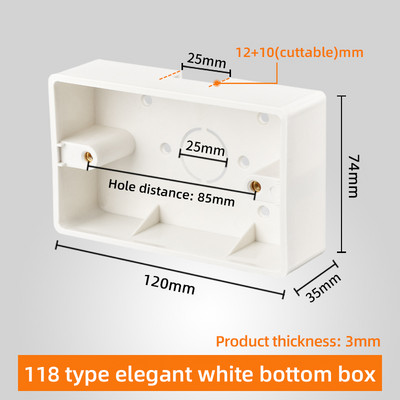 PSSRISE AU US Standard 118 Tip Kutija za površinsku ugradnju Zidni prekidač Utičnica Donja kutija za ugradnju Stražnja razvodna kutija 120*74 mm