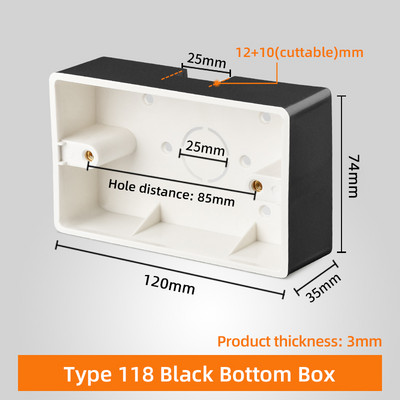 PSSRISE AU US Standard 118 Tip Kutija za površinsku ugradnju Zidni prekidač Utičnica Donja kutija za ugradnju Stražnja razvodna kutija 120*74 mm