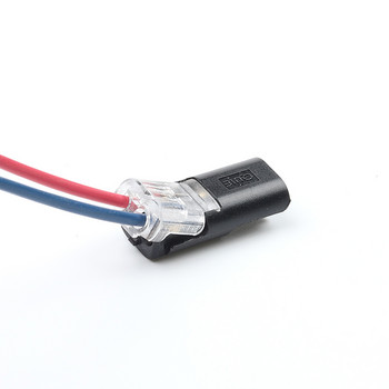 10PCS Бърз конектор за кабели, 2-пинови снаждащи се клеми за електрически кабели за окабеляване на кабели LED автомобилни конектори 22-20AWG