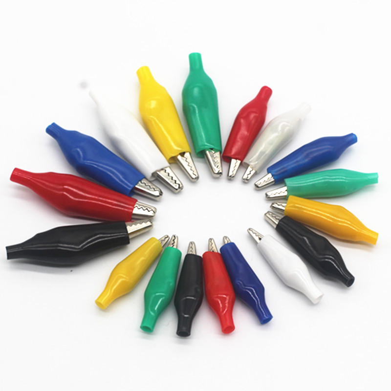 6Pcs Aligator kopče Električni DIY testni vodiči Aligator dvostrane krokodilske kopče Roach Clip test premosna žica 28 mm