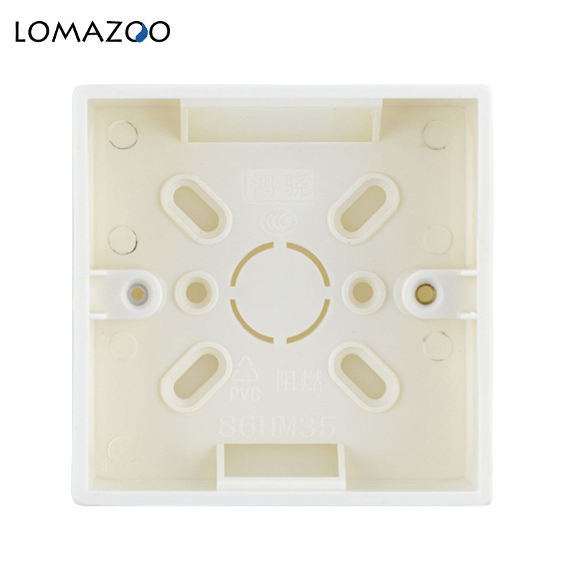 LOMAZOO Vanjska kutija za ugradnju 86mm*86mm*33mm,Dodaci za utičnice,Bijela EU FR kvadratna razvodna kutija Kutija za površinsku ugradnju