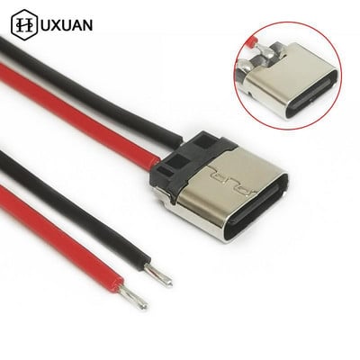 5/10 τμχ Θηλυκό καλώδιο συγκόλλησης USB Type-C 2P για φόρτιση κινητού τηλεφώνου