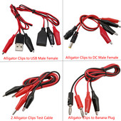 Aligator Cilps na USB/banana utikač Ispitni kabel Premosna žica Muški Ženski DC 5.5x2.1 Crocodile Clip Sonda Adapter za napajanje