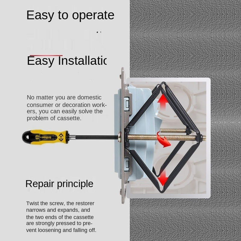 10 komada 86 mm tamne kutije za popravak vijčanog prekidača Zamijenite staru razvodnu kutiju fiksnih zidnih prekidača za utičnicu Popravak električnih dodataka