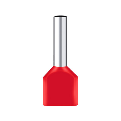 100PCS Crveni bakreni izolirani prstenovi za završetak kabla savijeni terminal dvostruke žice konektor Pin konektor za električni kabel TE7508 DGTVE