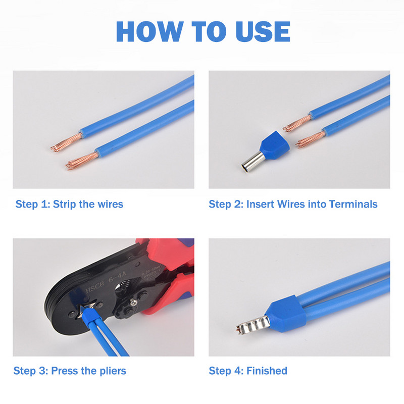 100PCS Crveni bakreni izolirani prstenovi za završetak kabla savijeni terminal dvostruke žice konektor Pin konektor za električni kabel TE7508 DGTVE