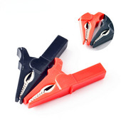 Veicināšana! Akumulatora pārbaudes skava 55 MM HV aligatora skava banānu spraudnim 4 mm multimetra pildspalvas kabeļa zondes krokodila skava