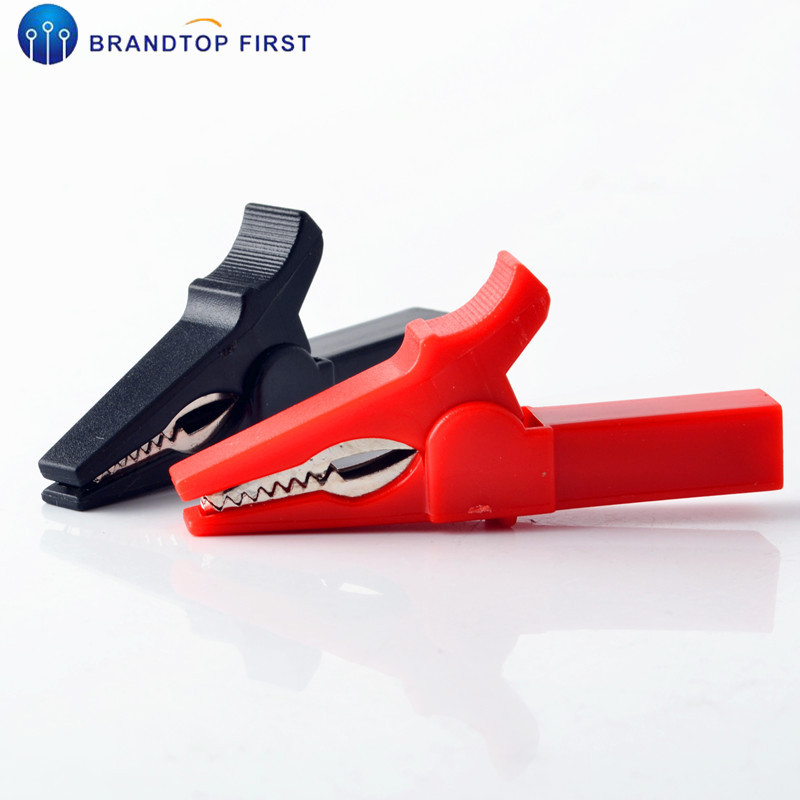 Veicināšana! Akumulatora pārbaudes skava 55 MM HV aligatora skava banānu spraudnim 4 mm multimetra pildspalvas kabeļa zondes krokodila skava