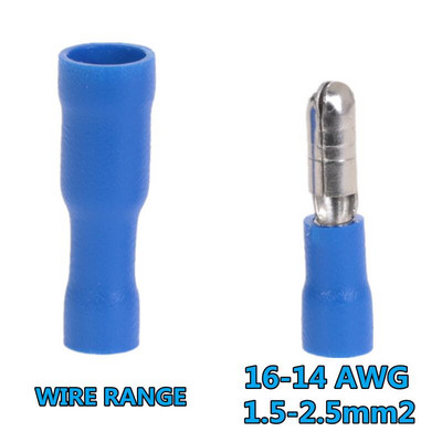 100 komada različitih ženskih muških konektora s metkom s izoliranim stezaljkama za žicu za 22~10AWG