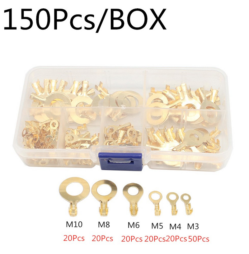 75/150 kom/set Okrugli blok stezaljki DJ431 O-tip ušica Stezaljke Hladno prešani konektor Bakreni jezičak Kombinacija nosa ožičenja