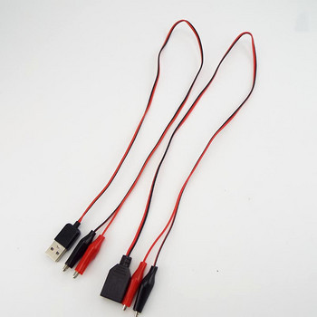 Δοκιμαστικά κλιπ Alligator Σφιγκτήρας σε USB αρσενικό θηλυκό καλώδιο σύνδεσης Crocodile Electrical Clip Τροφοδοτικό Επέκτασης Προσαρμογέας καλωδίου 60cm