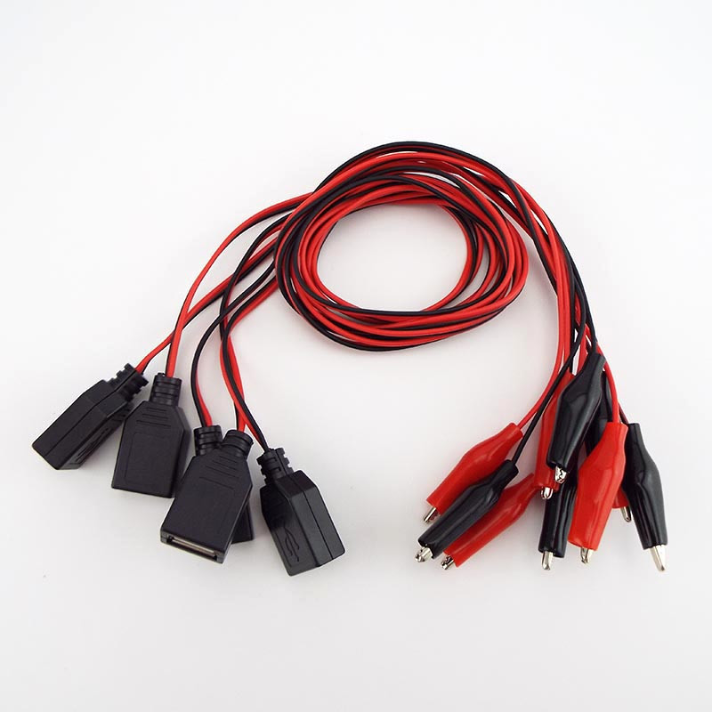 Aligatora testa skavas Skava pie USB vīrišķā savienotāja kabeļa krokodila elektriskā klipa Barošanas avota pagarinātāja vada adapteris 60 cm