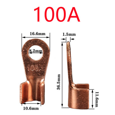 10/25PCS Terminal OT Serija 10 20 30 40 50 60 80 100 150 200A Spojna žica Bakrena O oblika Okrugli goli kabelski konektor Otvorena ušica