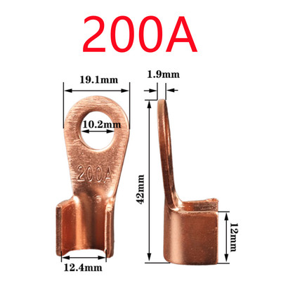 10/25PCS Terminal OT Serija 10 20 30 40 50 60 80 100 150 200A Spojna žica Bakrena O oblika Okrugli goli kabelski konektor Otvorena ušica