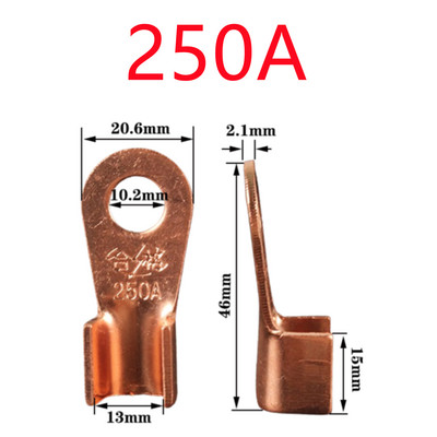 10/25PCS Terminal OT Serija 10 20 30 40 50 60 80 100 150 200A Spojna žica Bakrena O oblika Okrugli goli kabelski konektor Otvorena ušica