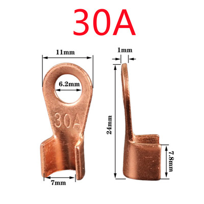 10/25PCS Terminal OT Serija 10 20 30 40 50 60 80 100 150 200A Spojna žica Bakrena O oblika Okrugli goli kabelski konektor Otvorena ušica