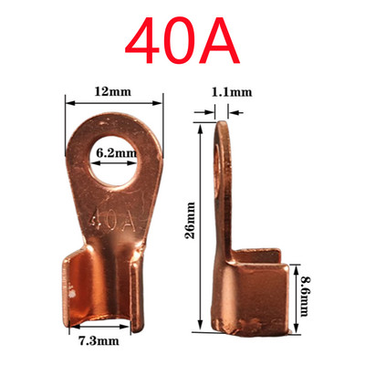 10/25PCS Terminal OT Serija 10 20 30 40 50 60 80 100 150 200A Spojna žica Bakrena O oblika Okrugli goli kabelski konektor Otvorena ušica