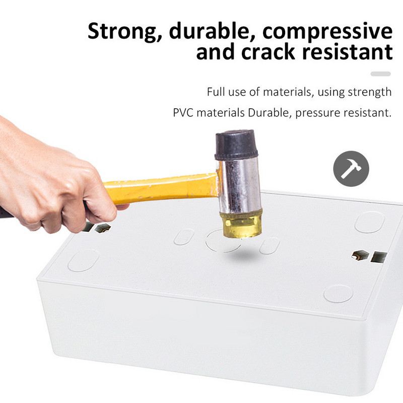 Ārējā montāžas slēdža kārba 146 mm * 86 mm * 32 mm 146 * 86 mm standarta slēdzim un kontaktligzdai, piemērota jebkurai sienas virsmas pozīcijai