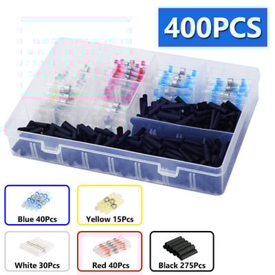 50/800 KOM Vodootporni termoskupljajući stezaljke za lemljenje za spajanje električnih žica kabela Komplet terminala s pištoljem za vrući zrak