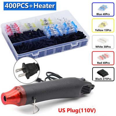 50/800 KOM Vodootporni termoskupljajući stezaljke za lemljenje za spajanje električnih žica kabela Komplet terminala s pištoljem za vrući zrak
