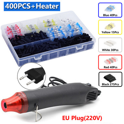 50/800 KOM Vodootporni termoskupljajući stezaljke za lemljenje za spajanje električnih žica kabela Komplet terminala s pištoljem za vrući zrak