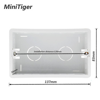 Minitiger Wall Mounting Box Internal Cassette White Back Box 137*83*56mm Για τυπικό διακόπτη αφής 146mm*86mm και υποδοχή USB