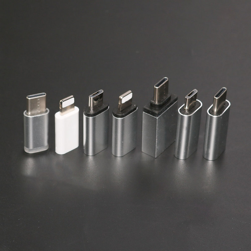 YUXI Srebrni 1 KOM Micro USB adapter za pretvarač za iPhone X 8 7 6 Plus tip C/IOS za mikro USB adapter za Samsung S8 Xiaomi