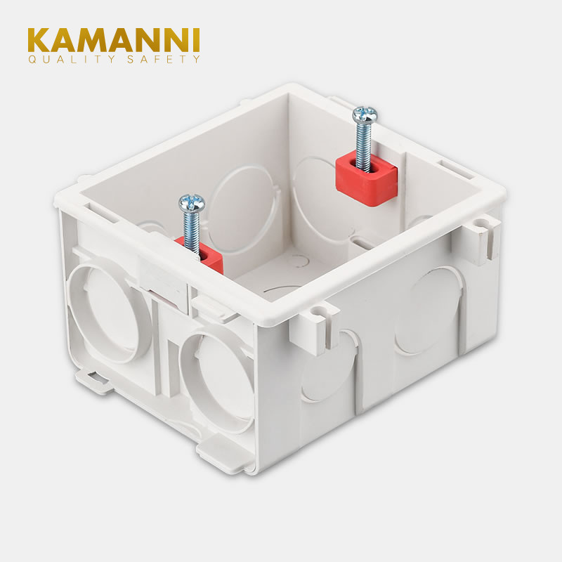 KAMANNI regulējama montāžas kārba iekšējā kasete 86 mm * 85 mm * 50 mm 86 tipa slēdzim un kontaktligzdai Balta sarkana zila vadu aizmugures kaste