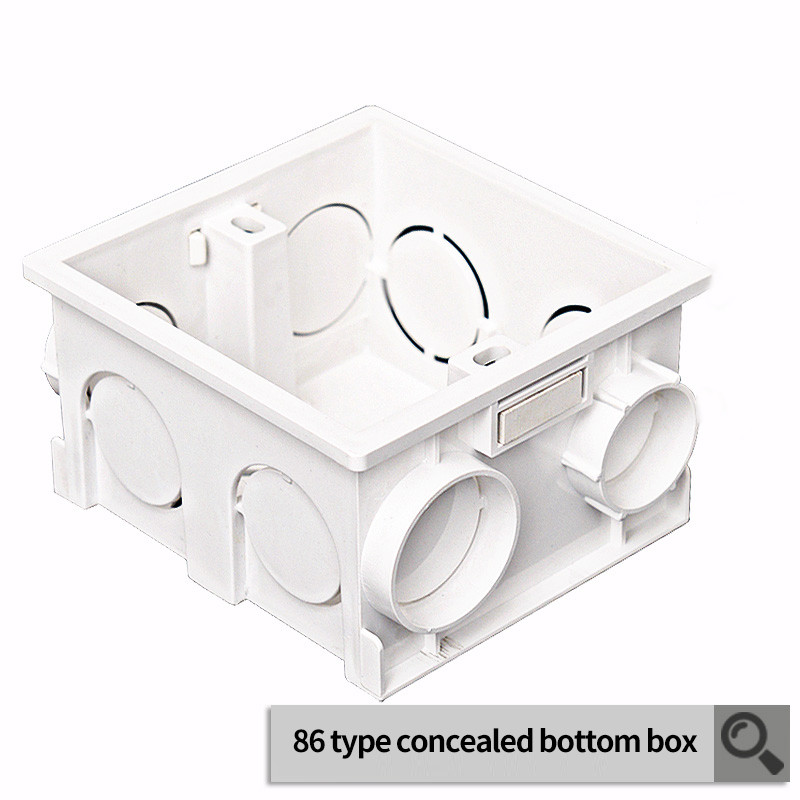 KAMANNI regulējama montāžas kārba iekšējā kasete 86 mm * 85 mm * 50 mm 86 tipa slēdzim un kontaktligzdai Balta sarkana zila vadu aizmugures kaste